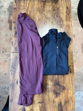 Athleta Half-Zip Top - Plum & Black